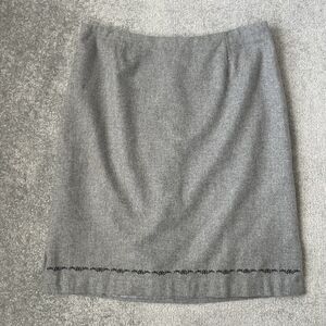 Old Navy Skirt Womens 16 Grey Wool Blend Pencil Lined Straight Midi 24" Length